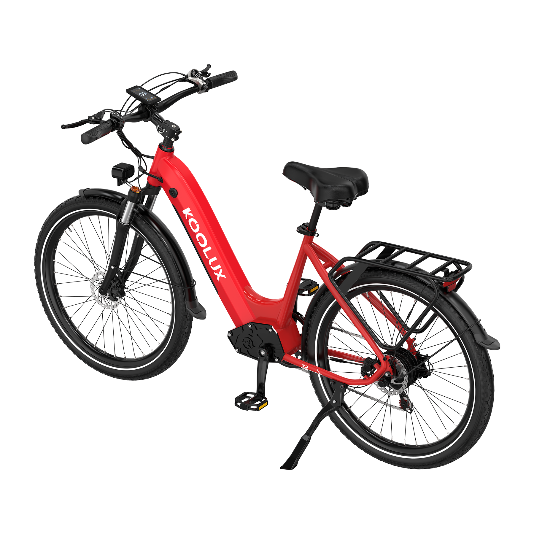 KOOLUX E-Bike X2 Kenda Tyre E-Bike, Red, Lateral Image3