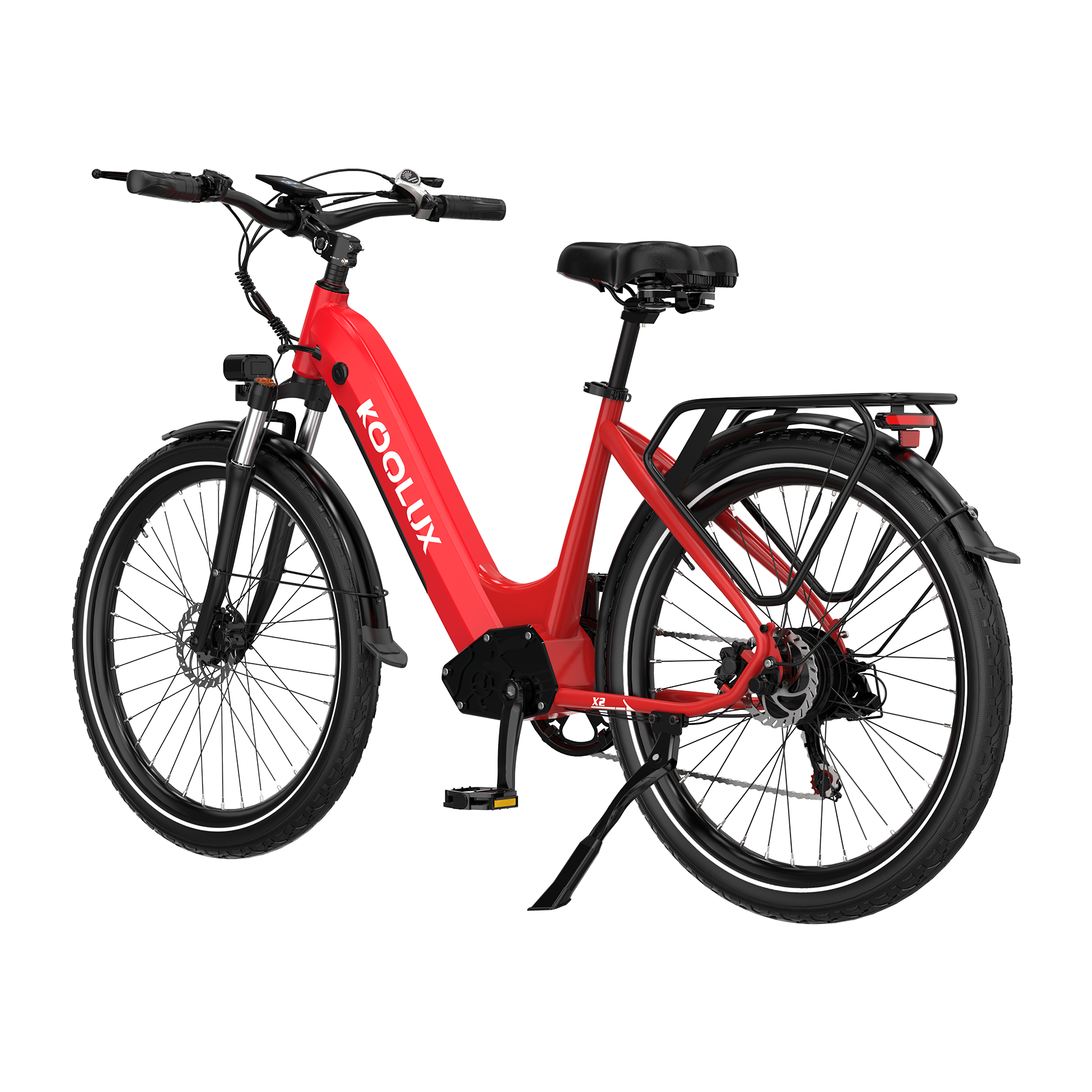 KOOLUX E-Bike X2 Kenda Tyre E-Bike, Red, Lateral Image4