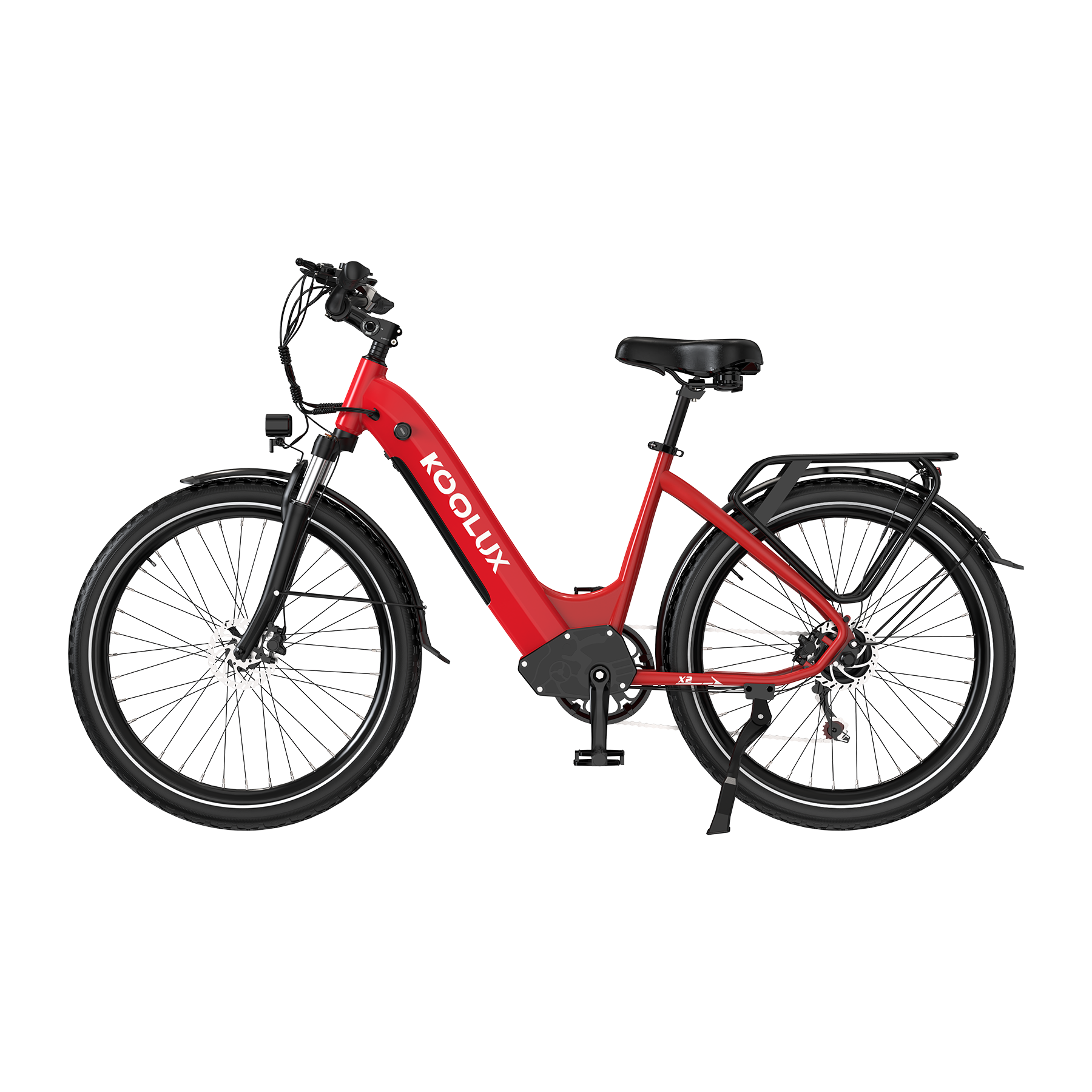 KOOLUX E-Bike X2 Kenda Tyre E-Bike, Red, Lateral Image5
