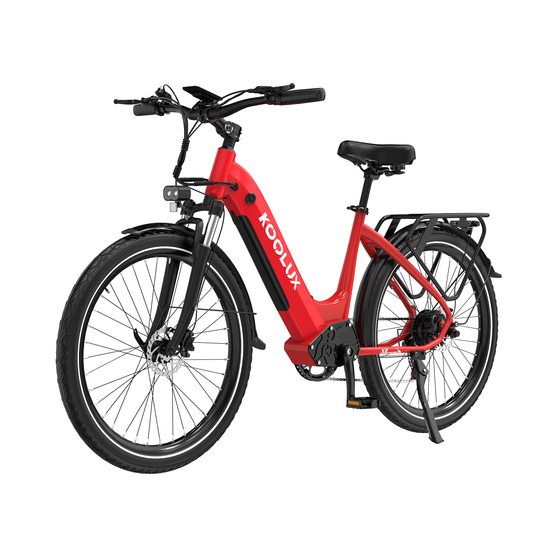 KOOLUX E-Bike X2 Kenda Tyre E-Bike, Red, Lateral Image1