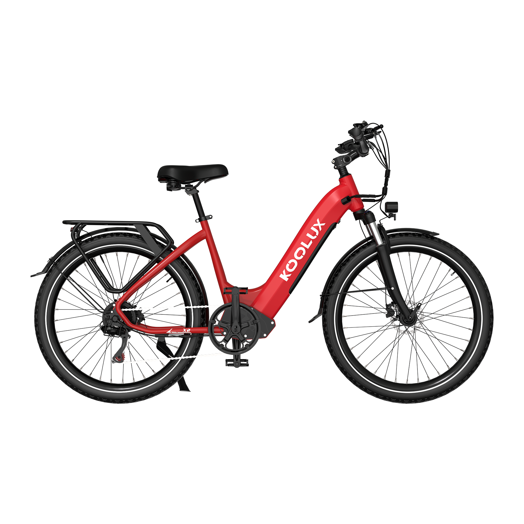 KOOLUX E-Bike X2 Kenda Tyre E-Bike, Red, Positive Image